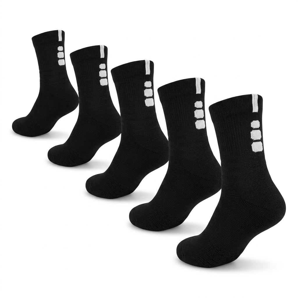 DBTYSP ZDTK Professional Elite Basketball Socks 5-Pack