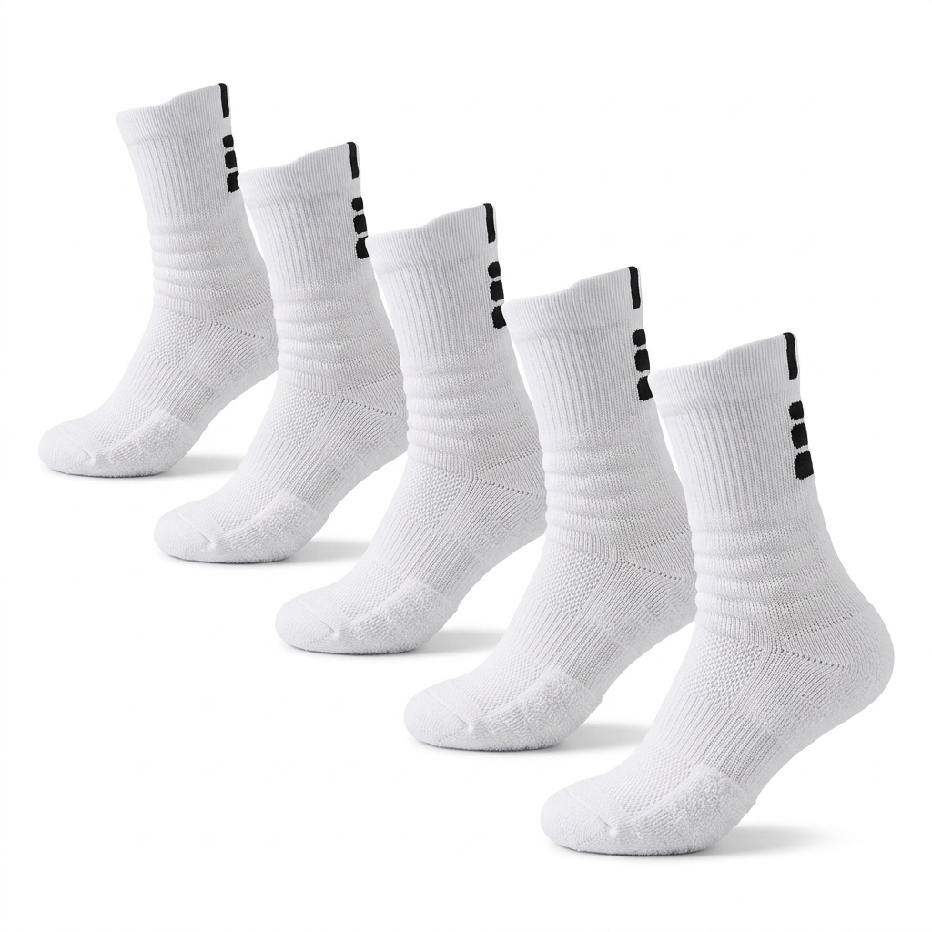 DBTYSP ZDTK Professional Elite Basketball Socks 5-Pack