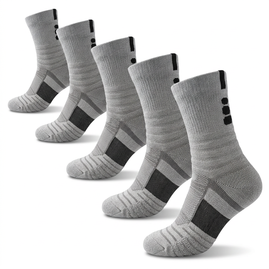 DBTYSP ZDTK Professional Elite Basketball Socks 5-Pack