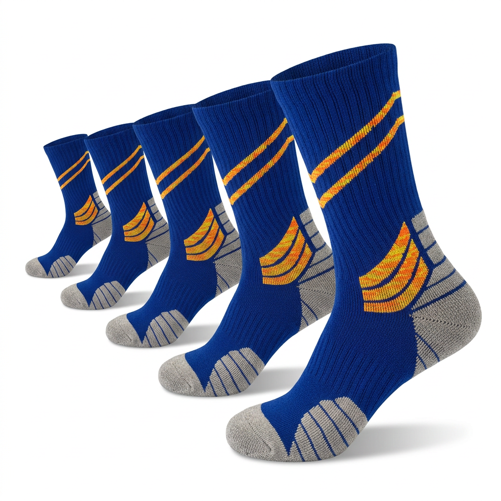 XIEGANG Professional Crew Athletic Socks 5-Pack