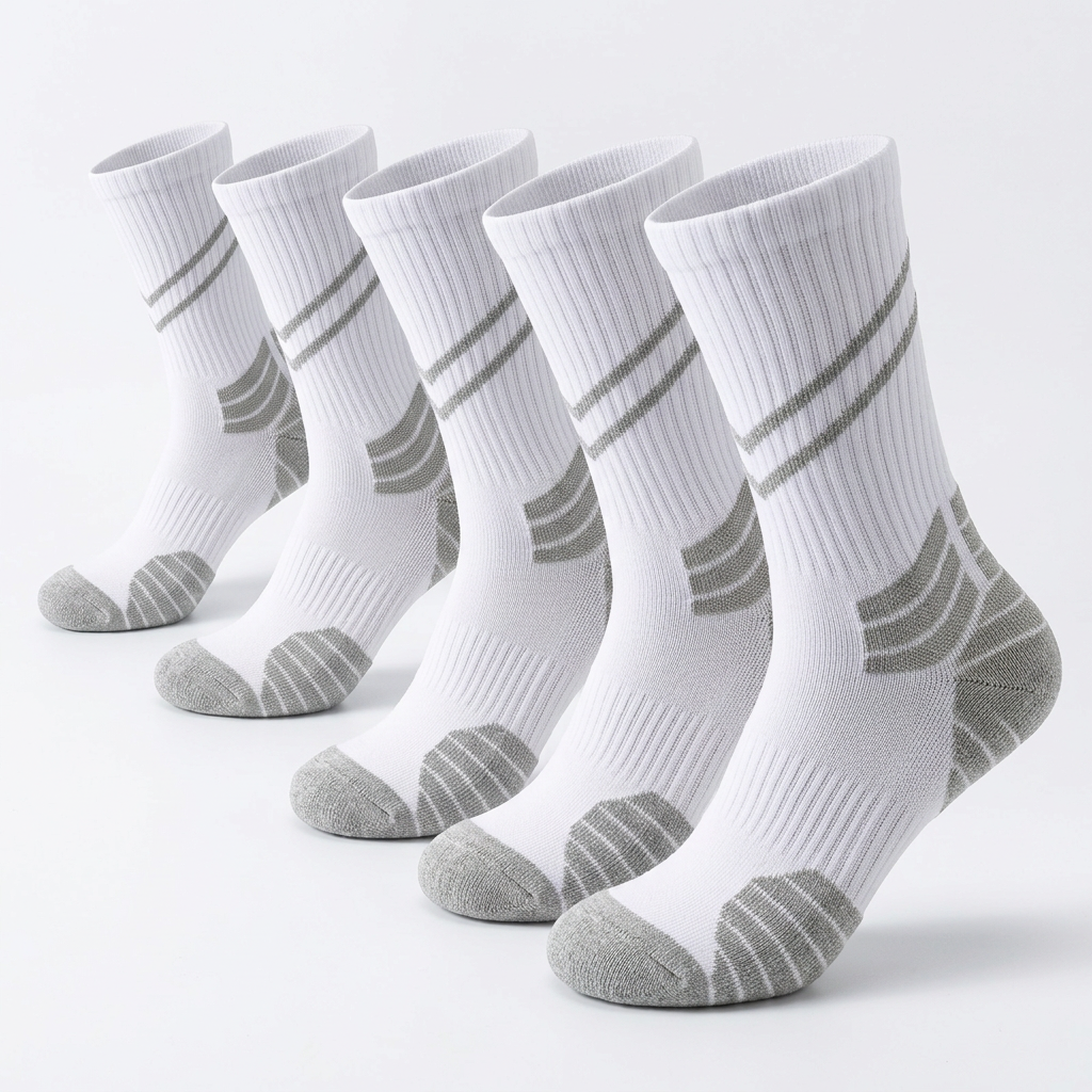 XIEGANG Professional Crew Athletic Socks 5-Pack