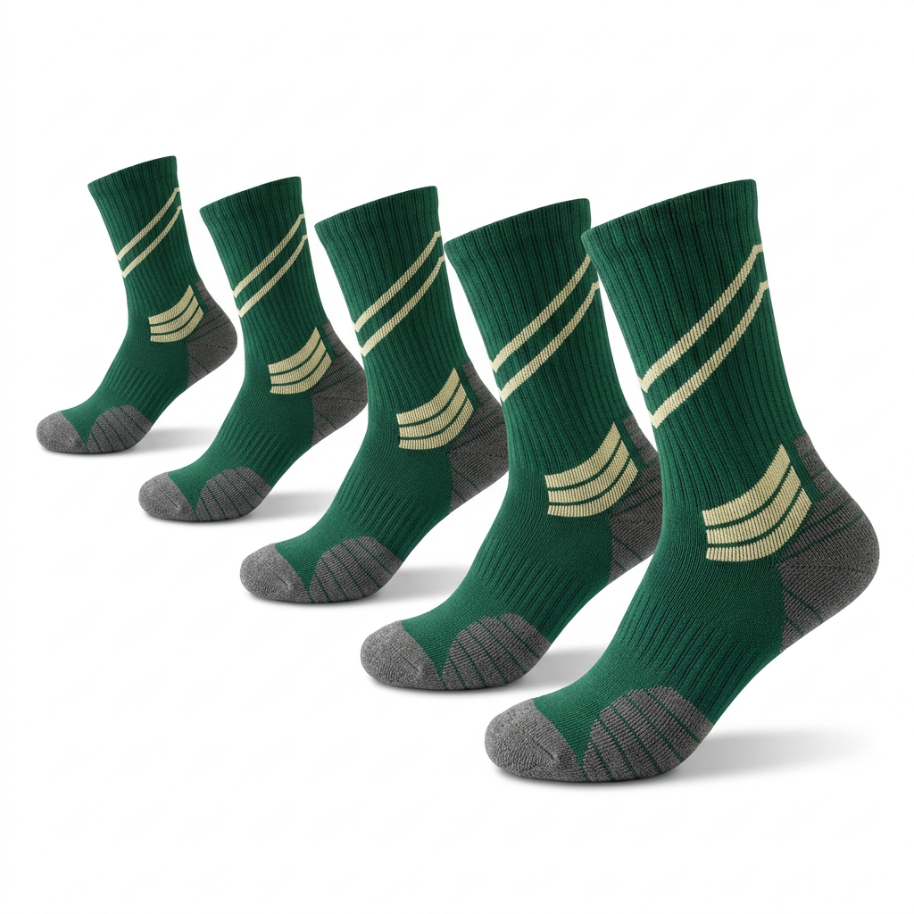 XIEGANG Professional Crew Athletic Socks 5-Pack