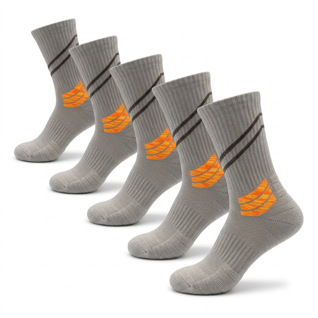 XIEGANG Professional Crew Athletic Socks 5-Pack