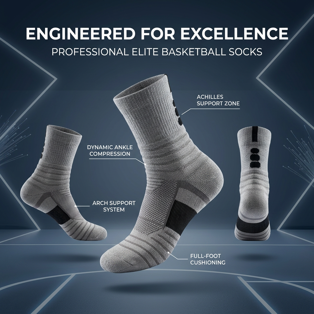 DBTYSP ZDTK Professional Elite Basketball Socks 5-Pack