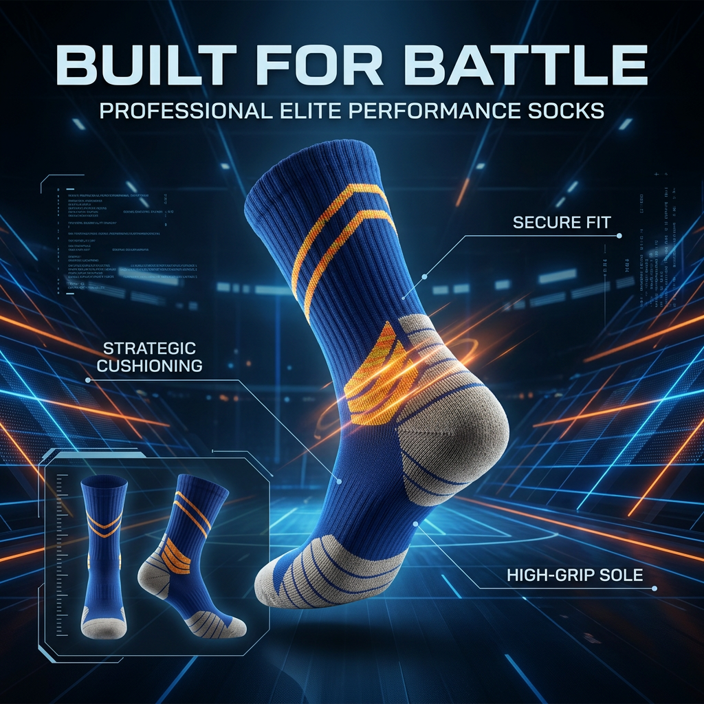 XIEGANG Professional Crew Athletic Socks 5-Pack