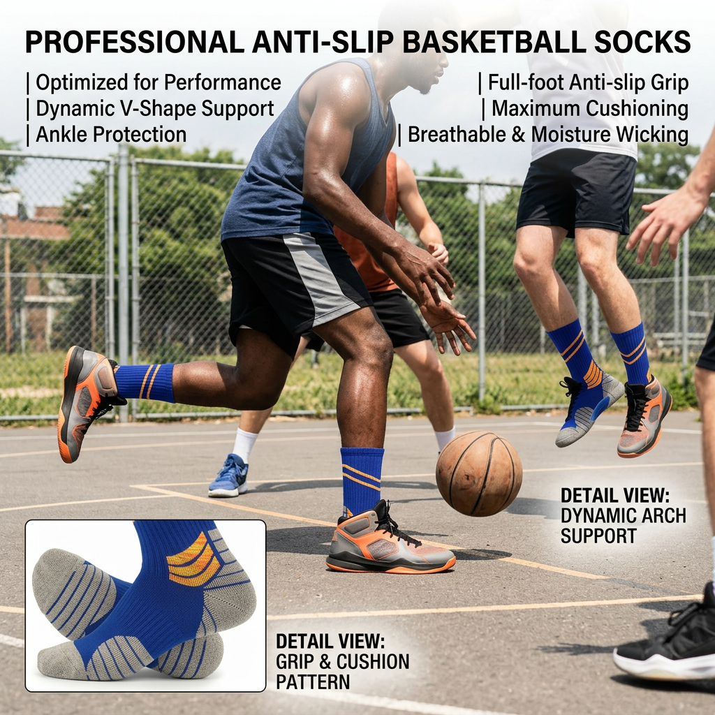 XIEGANG Professional Crew Athletic Socks 5-Pack