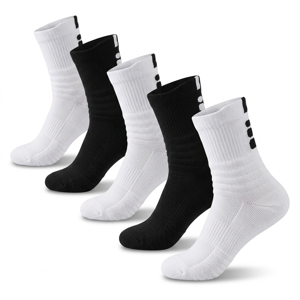 DBTYSP ZDTK Professional Elite Basketball Socks 5-Pack