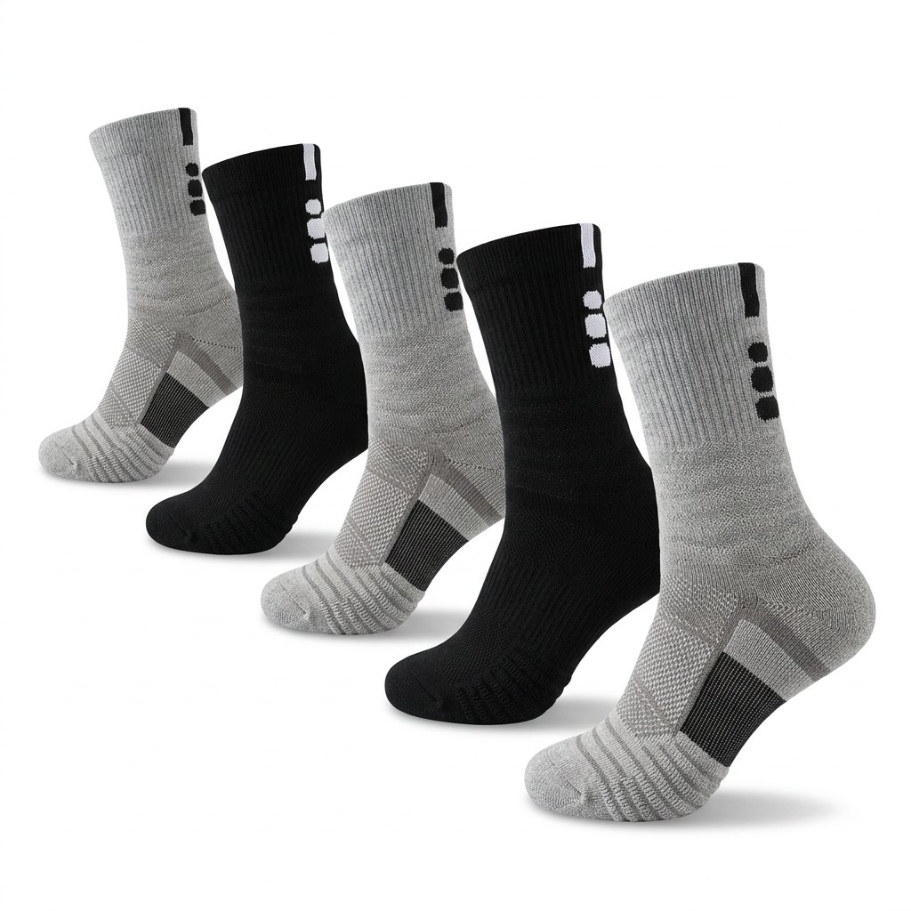 DBTYSP ZDTK Professional Elite Basketball Socks 5-Pack