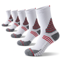 DBTYSP AC Basketball Crew Socks - White/Grey/Red