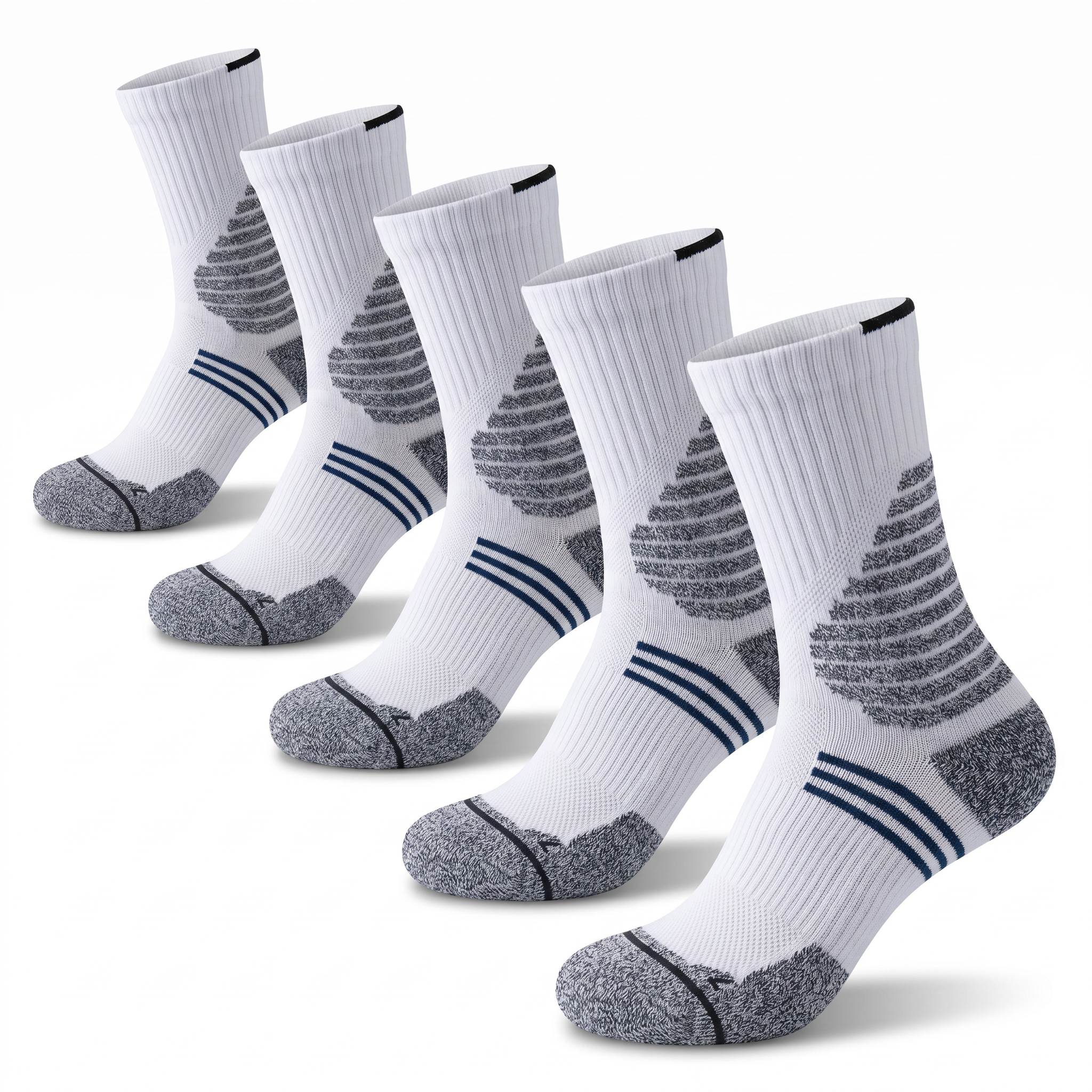 DBTYSP AC Basketball Crew Socks - White/Grey/Navy