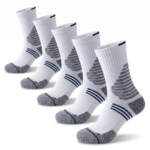 DBTYSP AC Basketball Crew Socks - White/Grey/Navy