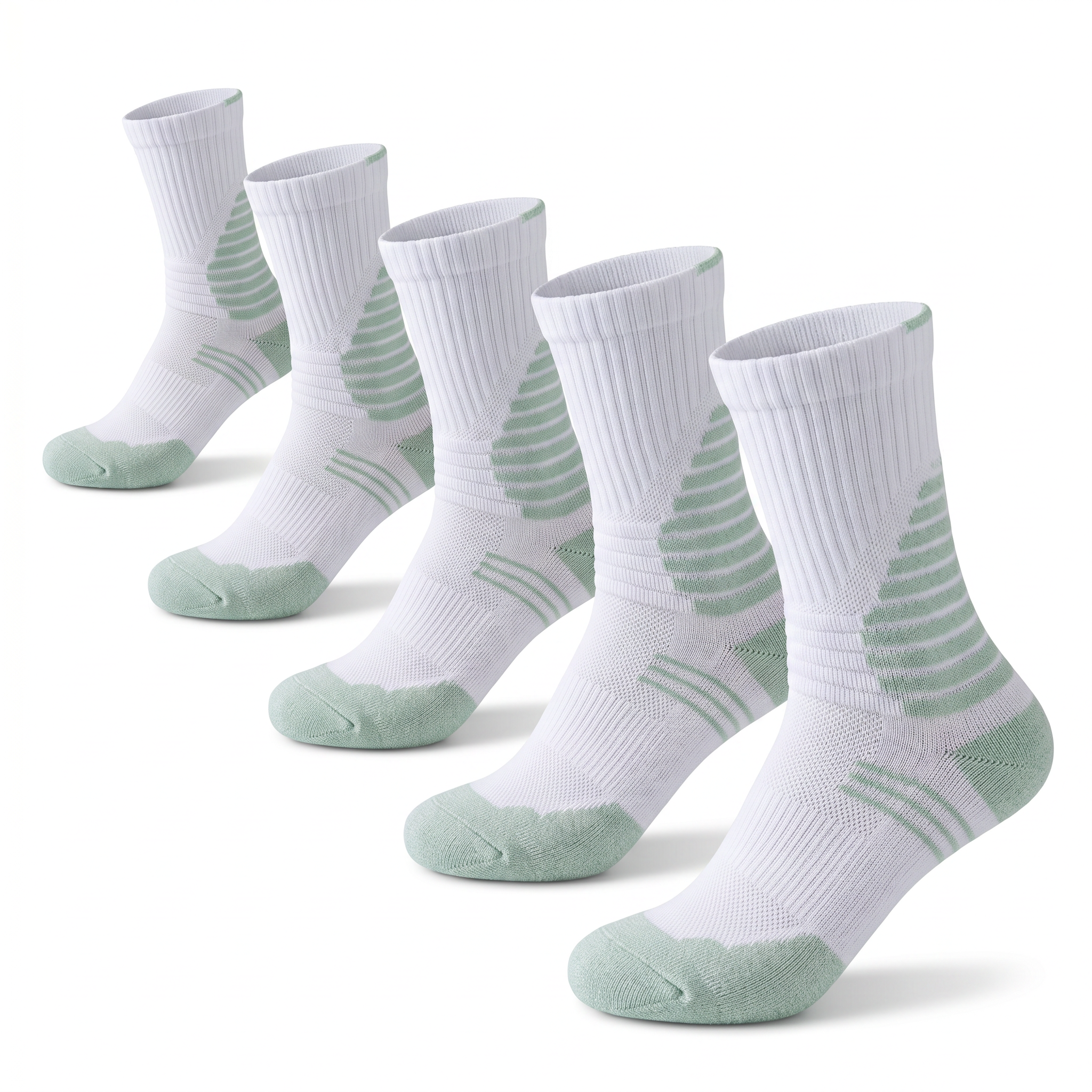 DBTYSP AC Basketball Crew Socks - White/Green
