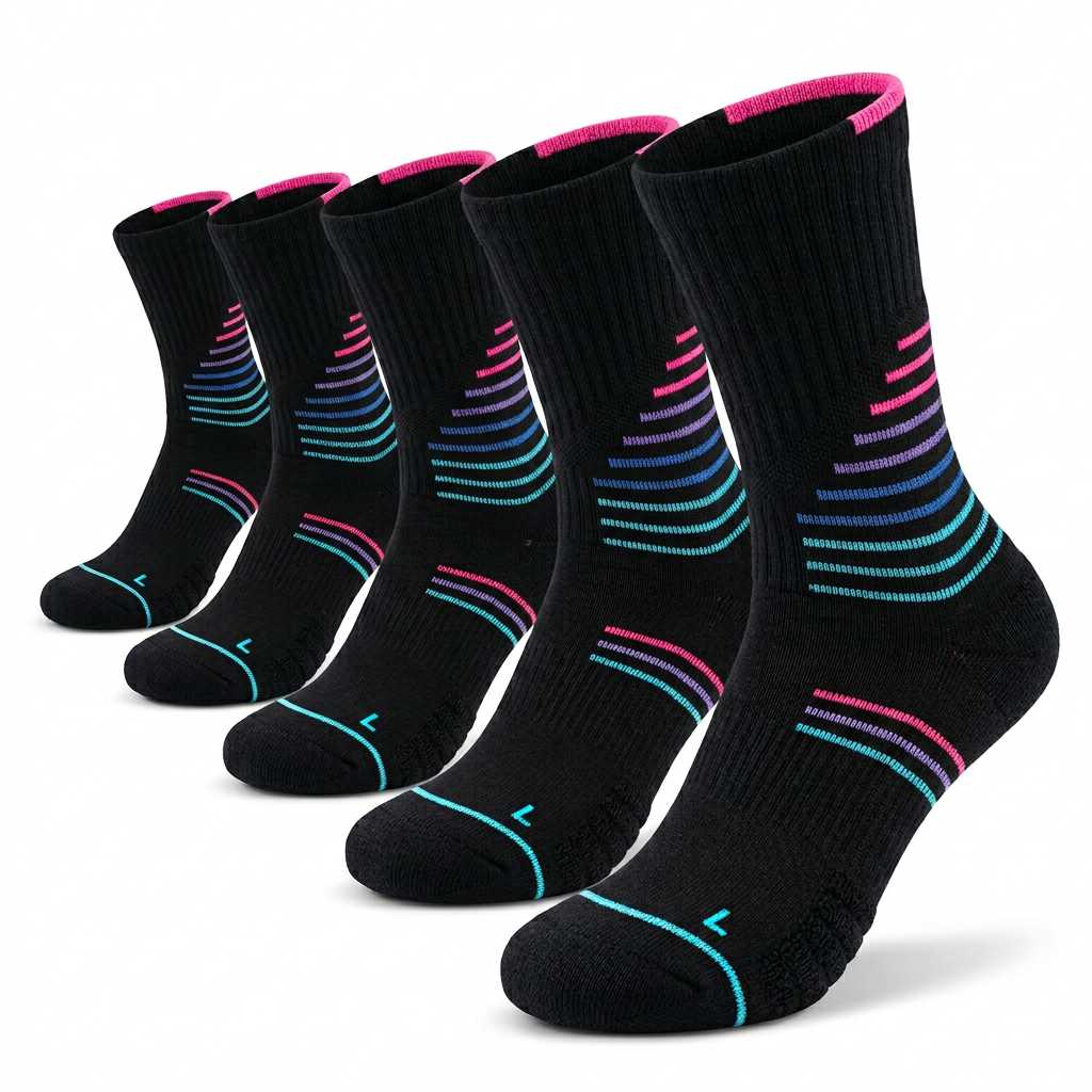 DBTYSP AC Basketball Crew Socks - Black/Neon