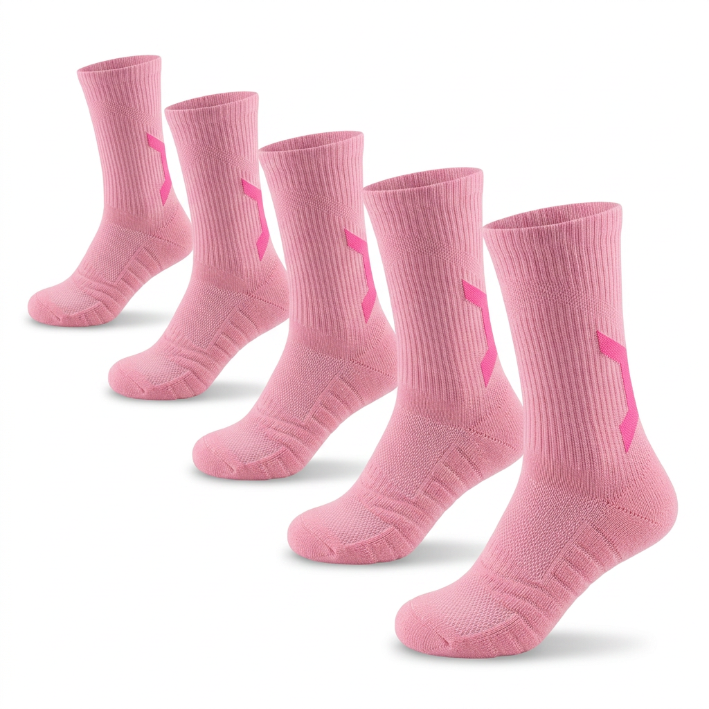 DBTYSP Chan Yi Pink Athletic Crew Socks