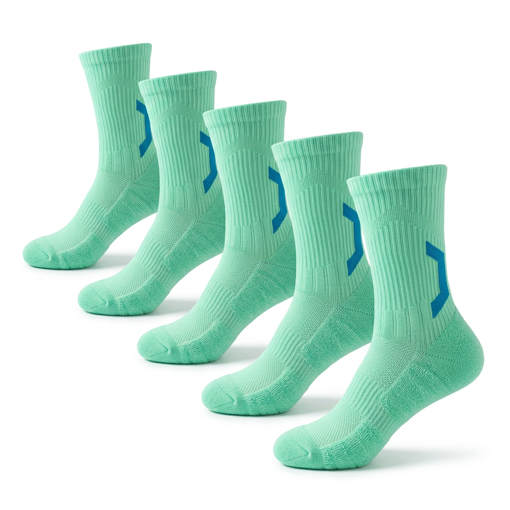 DBTYSP Chan Yi Mint Green Athletic Crew Socks