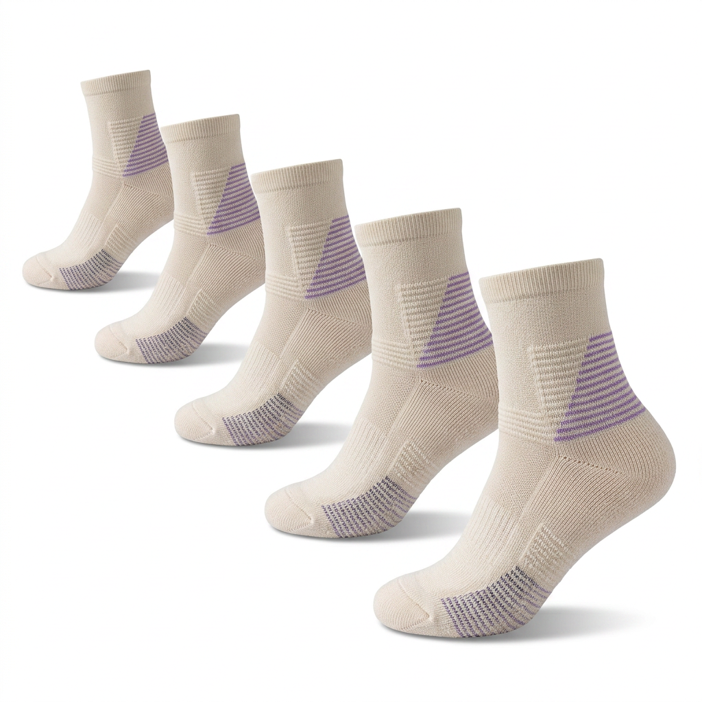 WEIXING White Crew Socks 5 Pack