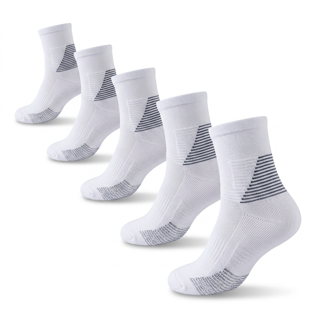 WEIXING Orange Crew Socks 5 Pack